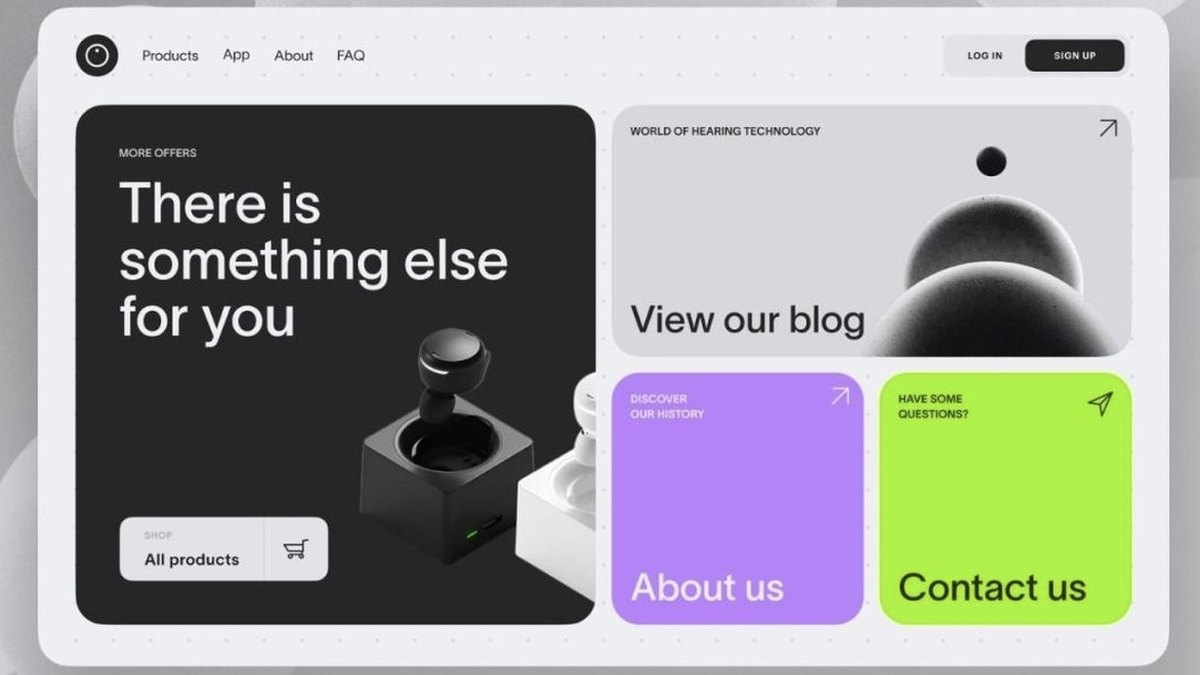 Bento grid website design