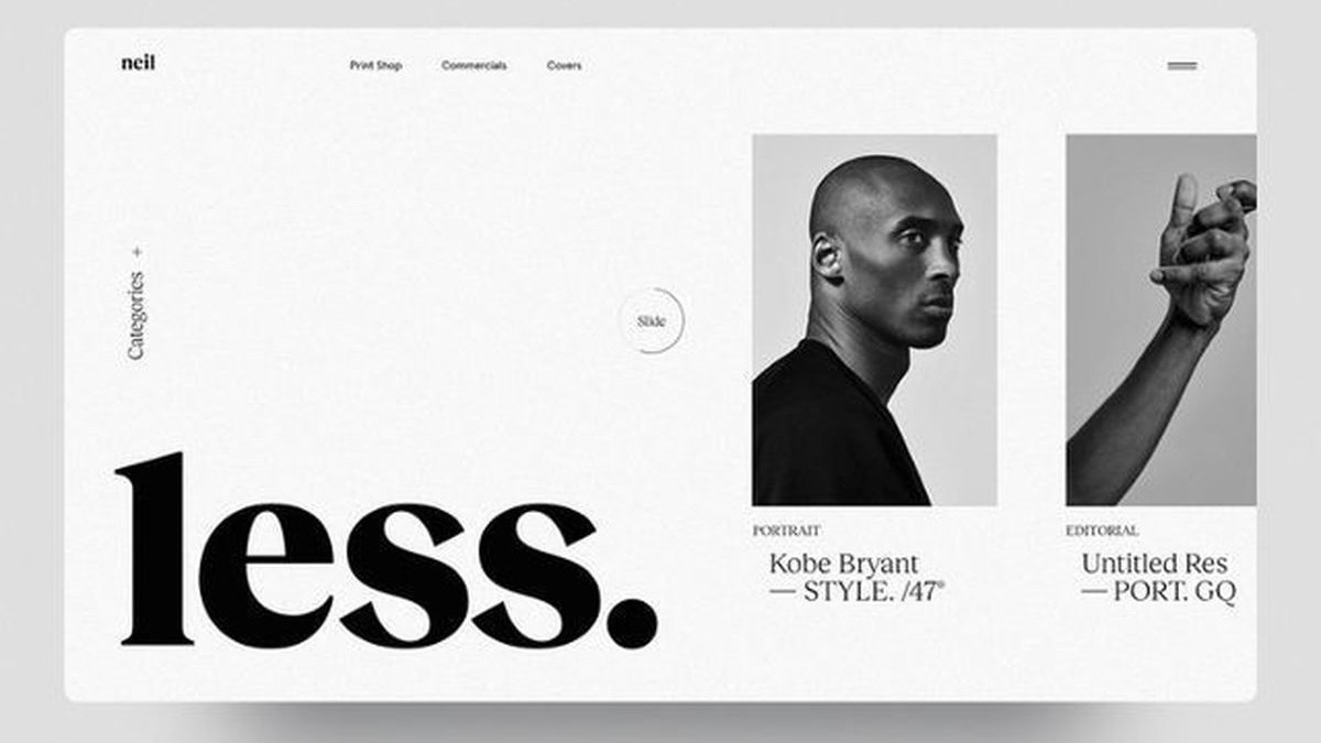 Monochrome website design